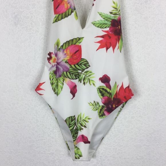 Privacy Please Elouise Floral Swimsuit XS Low Back One Piece Tropical Modest - Picture 10 of 14